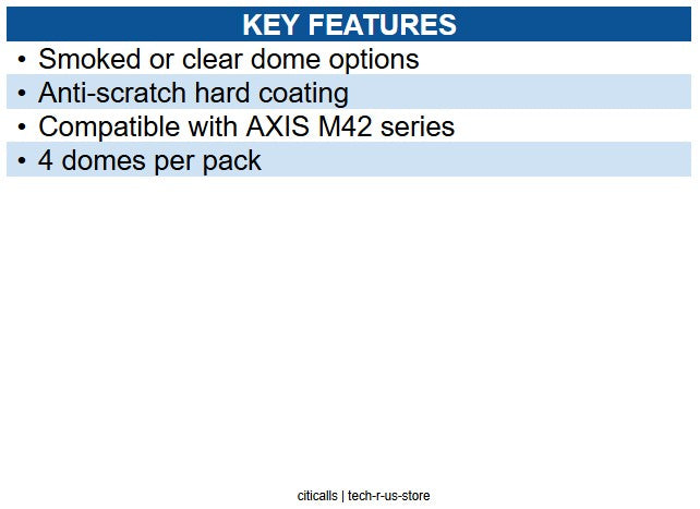 AXIS 01608-001 M42 Smoked Dome A - Anti-scratch, Hard Coat - Smoke