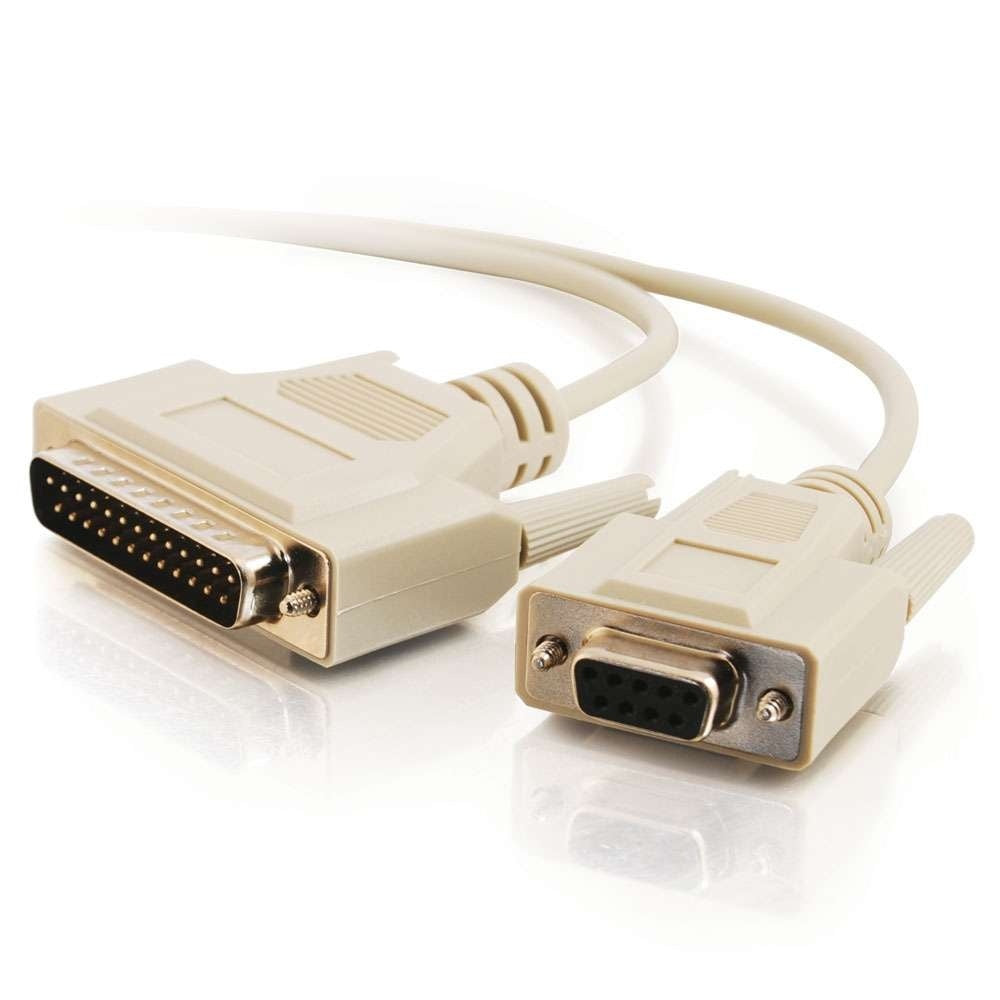CablesToGo 03019 6ft DB25 Male to DB9 Female Serial RS232 Null Modem Cable