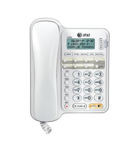 AT&T CL2909 White Corded SpeakerPhone with Caller ID Call Waiting LCD Display