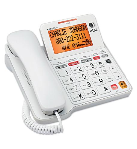 AT&T CL4940 White Corded Speakerphone w Digital Answering Caller ID Waiting
