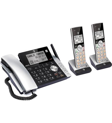 AT&T CL84215 2 Cordless + Corded Base Answering System Caller ID/Call Waiting PT