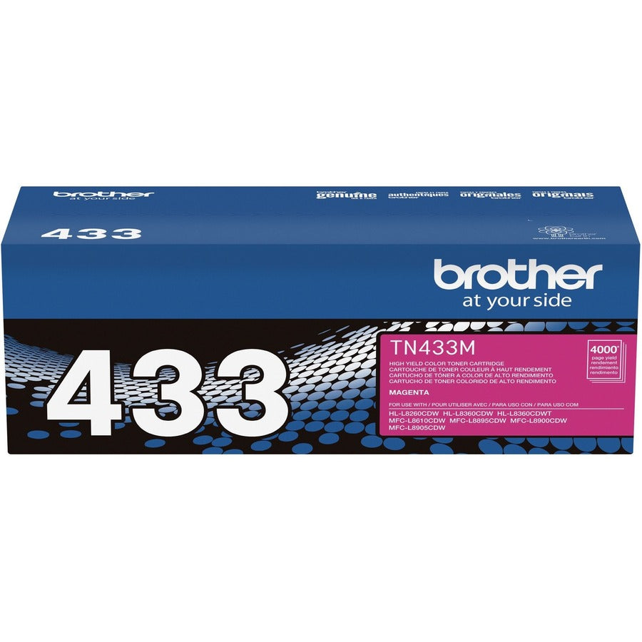 Brother TN433M Original Toner Cartridge Magenta - Laser - High Yield 4000 Pages