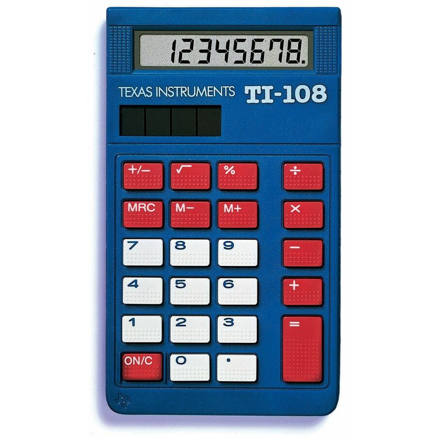 Texas Instruments 108/BK TI-108 Elementary Calculator - 8 Digits - LCD - Solar