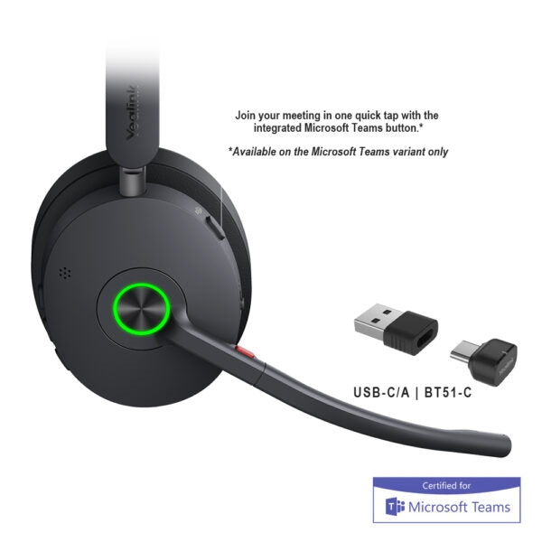 Yealink 1208678 BH74 Headset - Teams USB-C A Bluetooth wireless - Retail