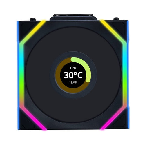 Lian-Li 12RSLLCD1W1B Fan - UNI FAN SL 2.4GHz Wireless 1.6 LCD RGB Reverse Blade