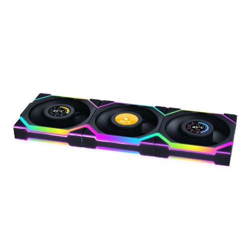 Lian-Li 12RSLLCD1W3B Case Fan - UNI FAN SL 2.4GHz Wireless 1.6 LCD RGB