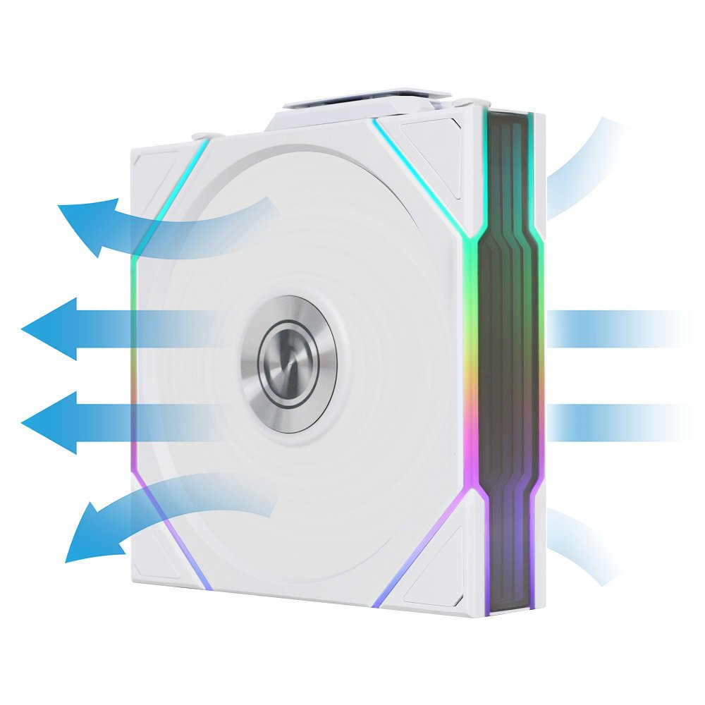 Lian-Li 12RTL1W1W Case Fan - FDB - White 120x120x28 mm reverse blade Retail