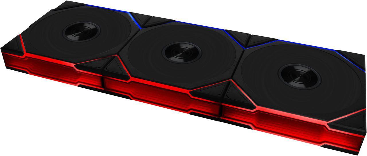 Lian-Li 12RTL1W3B Case Fan - FDB Black 120x120x28 mm 3 pcs reverse blade Retail