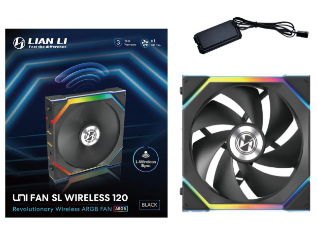 Lian-Li 12SL1W1B UNI FAN SL 120 Wireless RGB 120mm Fan Black Retail