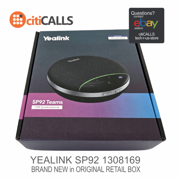 Yealink 1308169 SP92 Microsoft Teams Meeting 50mm Speakerphone Bluetooth USB-C/A