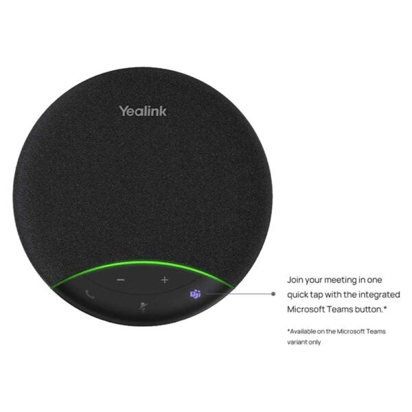 Yealink 1308169 SP92 Microsoft Teams Meeting 50mm Speakerphone Bluetooth USB-C/A