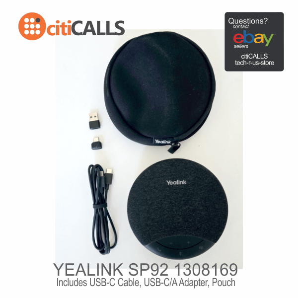 Yealink 1308169 SP92 Microsoft Teams Meeting 50mm Speakerphone Bluetooth USB-C/A