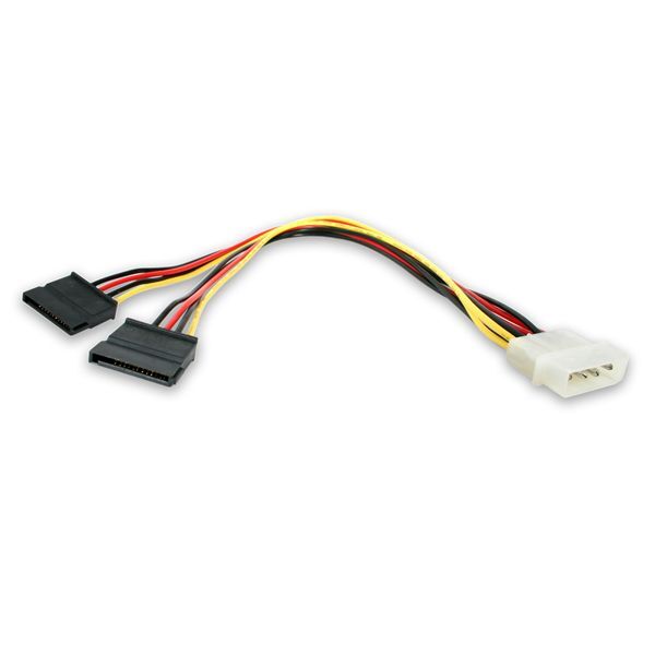 STARTECH PYO2LP4SATA 12" LP4 TO 2X Y CABLE SATA POWER