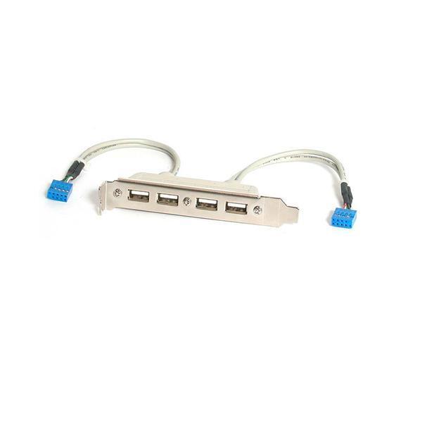 StarTech USBPLATE4 4 Port USB A Female Slot Plate Adapter w Motherboard Headers