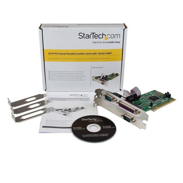 StarTech PCI2S1P 2S1P PCI Serial Parallel Combo Card with 16550 UART 1 x 25-pin