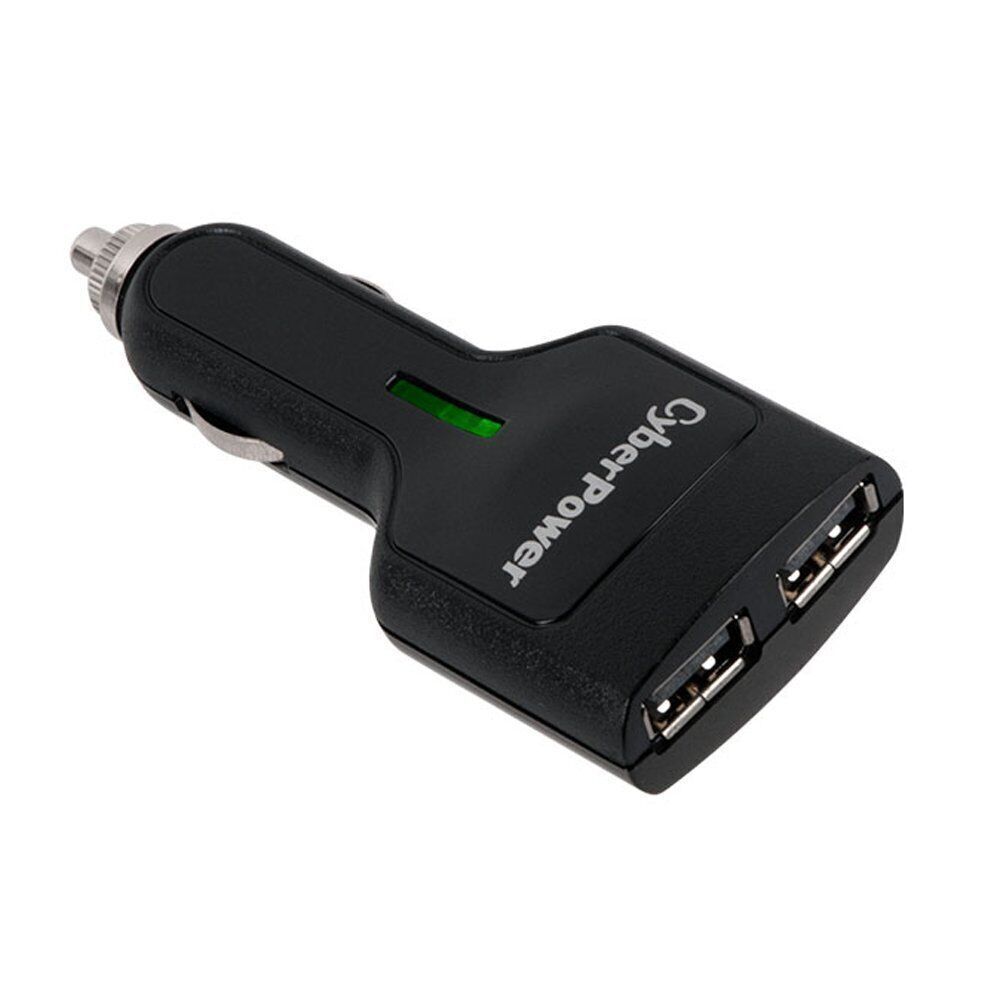 CyberPower TRDC2A2USB Car Lighter Travel Charger (2) 2.1A USB Port DC Power Plug
