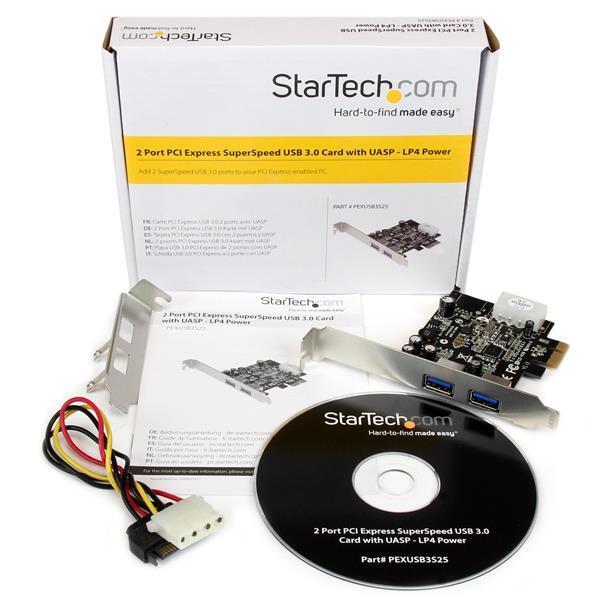 StarTech PEXUSB3S25 2 Port PCI Express (PCIe) SuperSpeed USB 3.0 Card Adapter