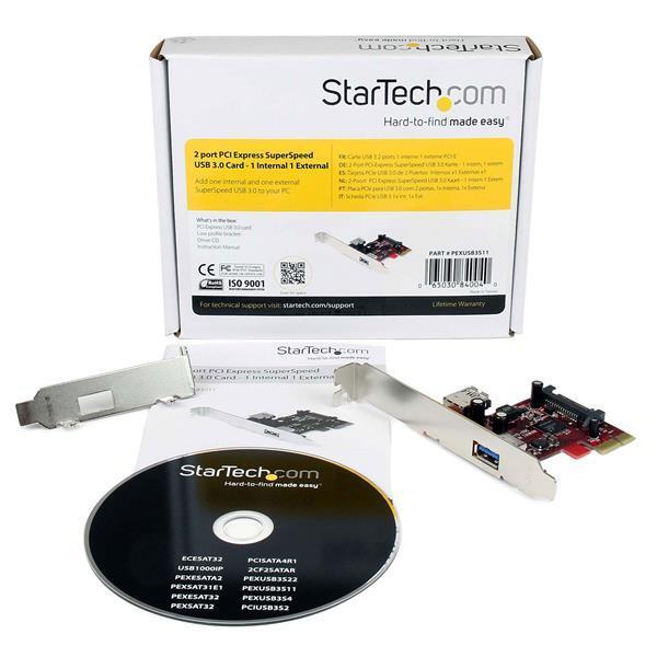 StarTech PEXUSB3S11 2 port PCI Express SuperSpeed USB 3.0 Card with UASP Support