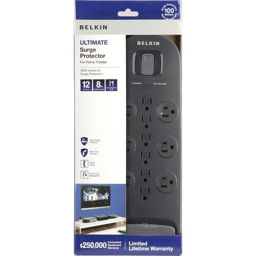 Belkin BV112230-08-BLK 12-outlet Surge Protector with 8 ft Power Cord