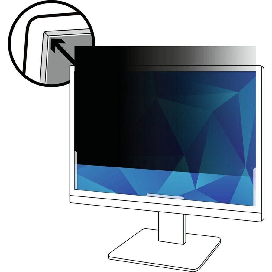 3M PF215W9B Privacy Filter Black, Matte - For 21.5" Widescreen LCD Monitor