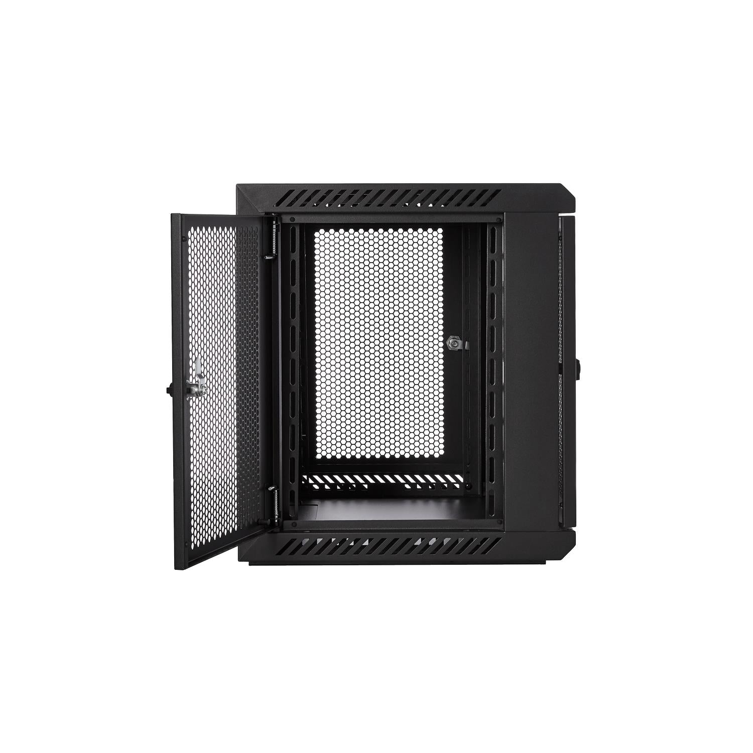V7 RMWC9UV450-1N 9U Rack Wall Mount Vented Locking Enclosure Switch Servers