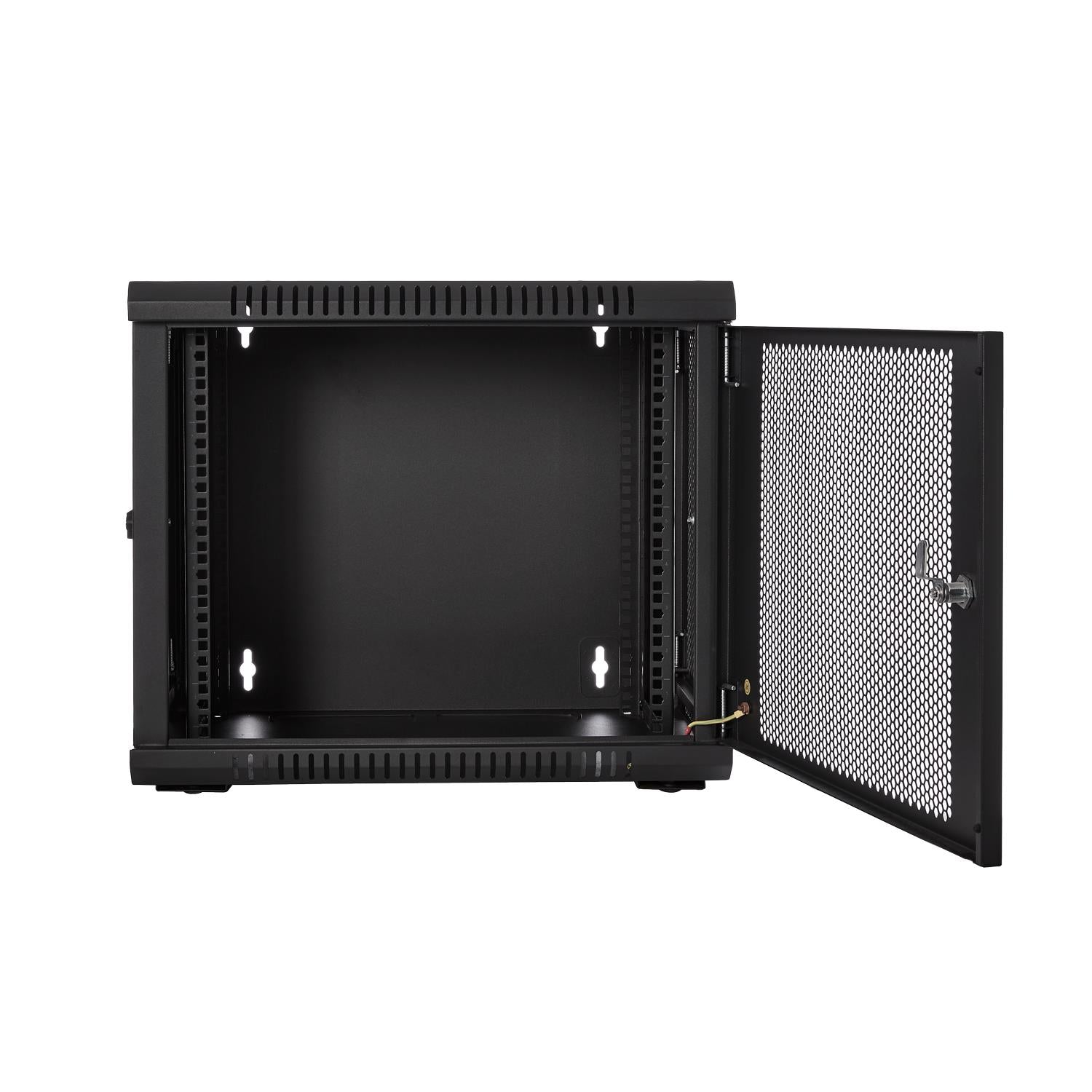 V7 RMWC9UV450-1N 9U Rack Wall Mount Vented Locking Enclosure Switch Servers