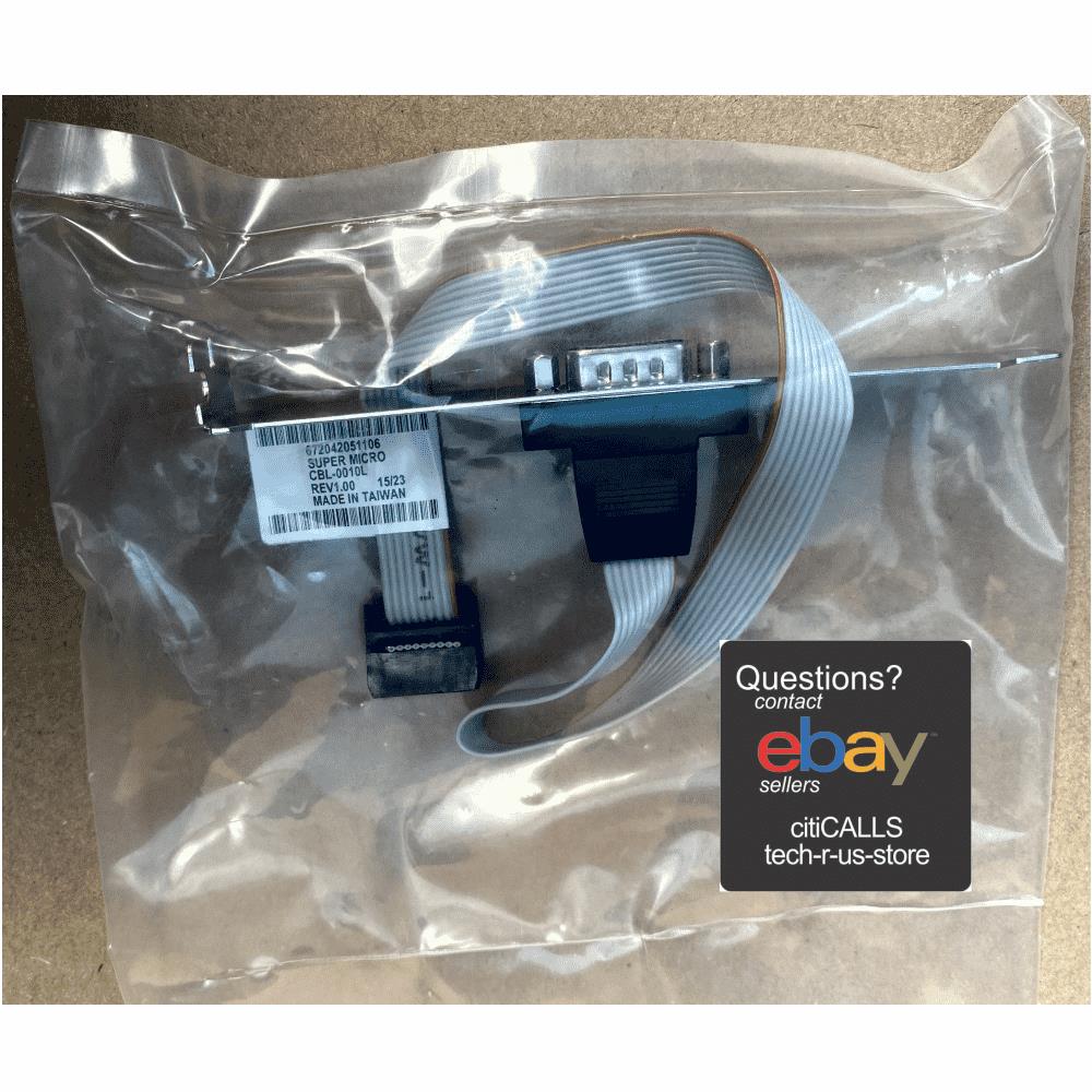 Supermicro CBL-0010L 9-pin Serial Port Cable w Low-Profile Bracket - DB-9 Male