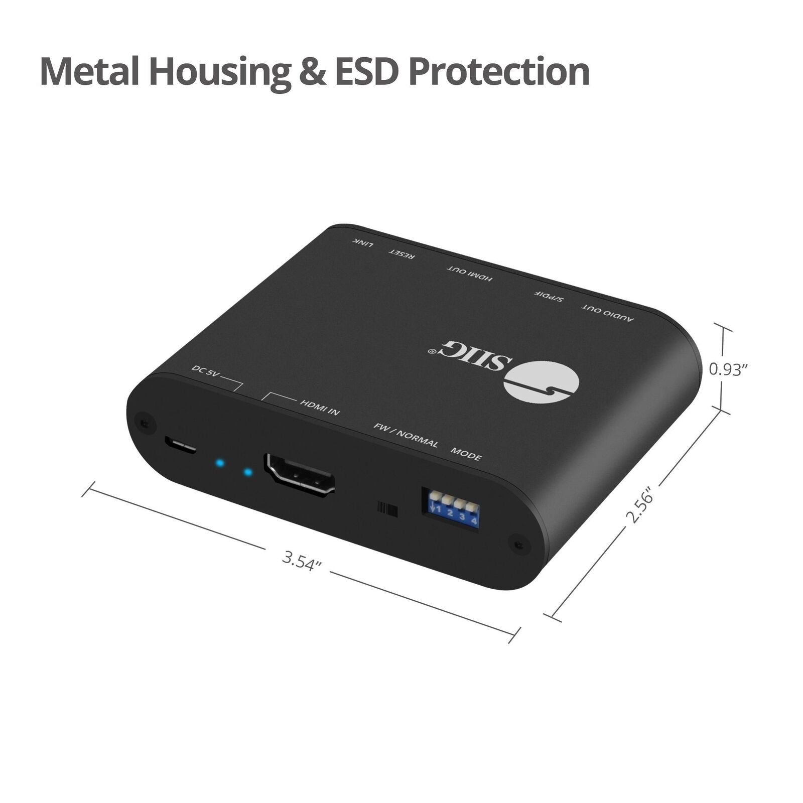 SIIG CE-H24F11-S1 HDMI 2.0 4K HDR with Audio Extractor & ARC - HDMI 18Gbps Video