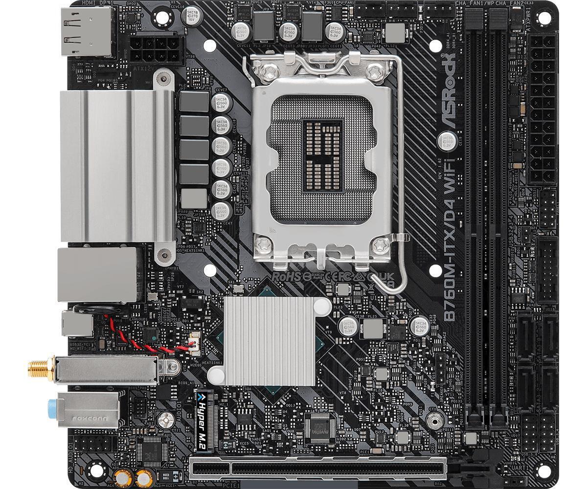 ASRock B760M-ITX/D4 WIFI Motherboard WiFi B760 LGA1700 Max64GB DDR4 Mini-ITX