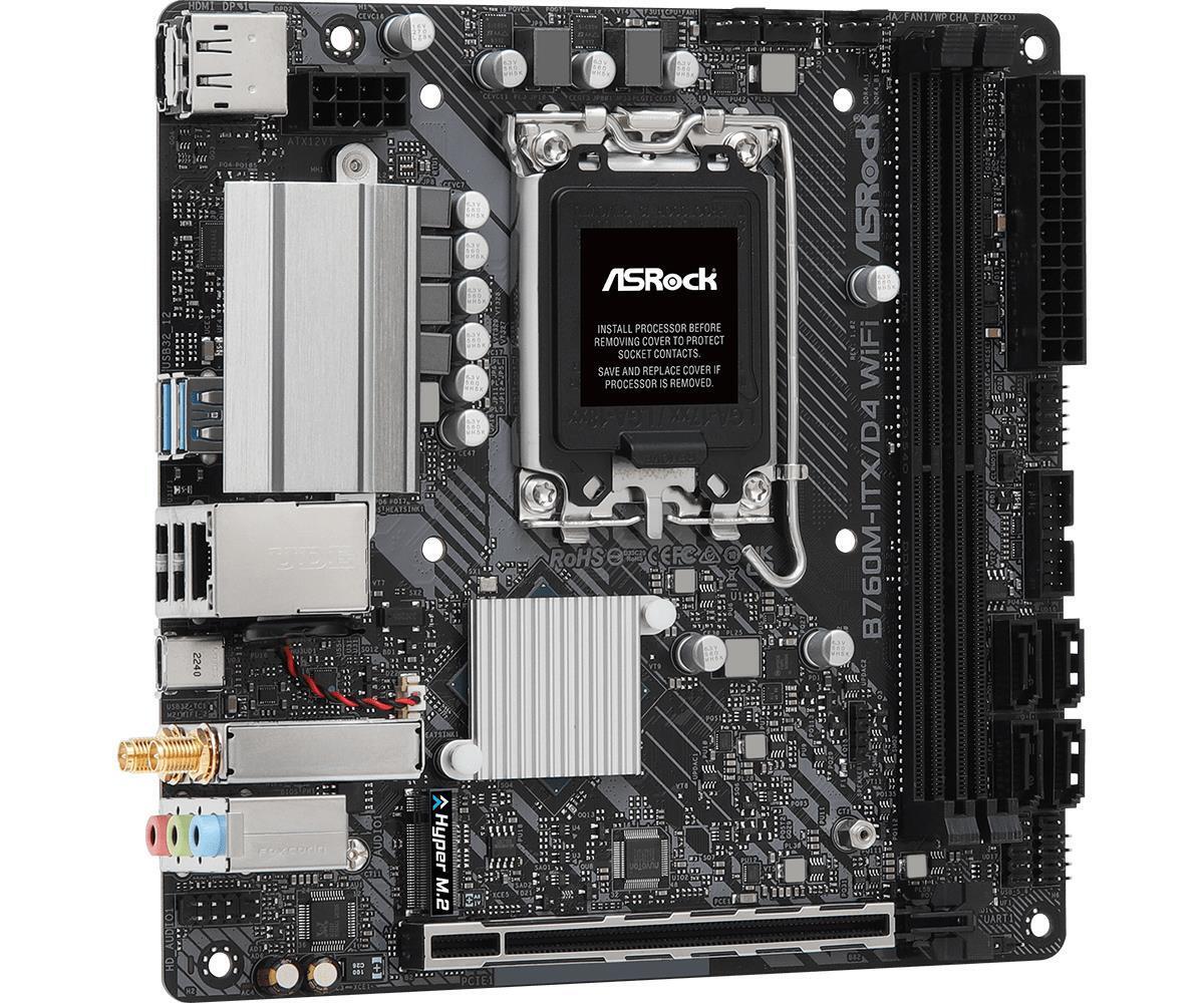 ASRock B760M-ITX/D4 WIFI Motherboard WiFi B760 LGA1700 Max64GB DDR4 Mini-ITX