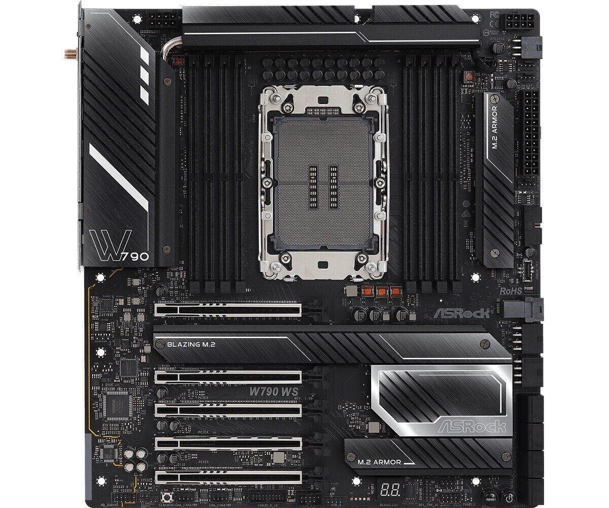 ASRock W790 WS Motherboard W790 LGA4677 Max2TB DDR5 PCIe EATX Retail