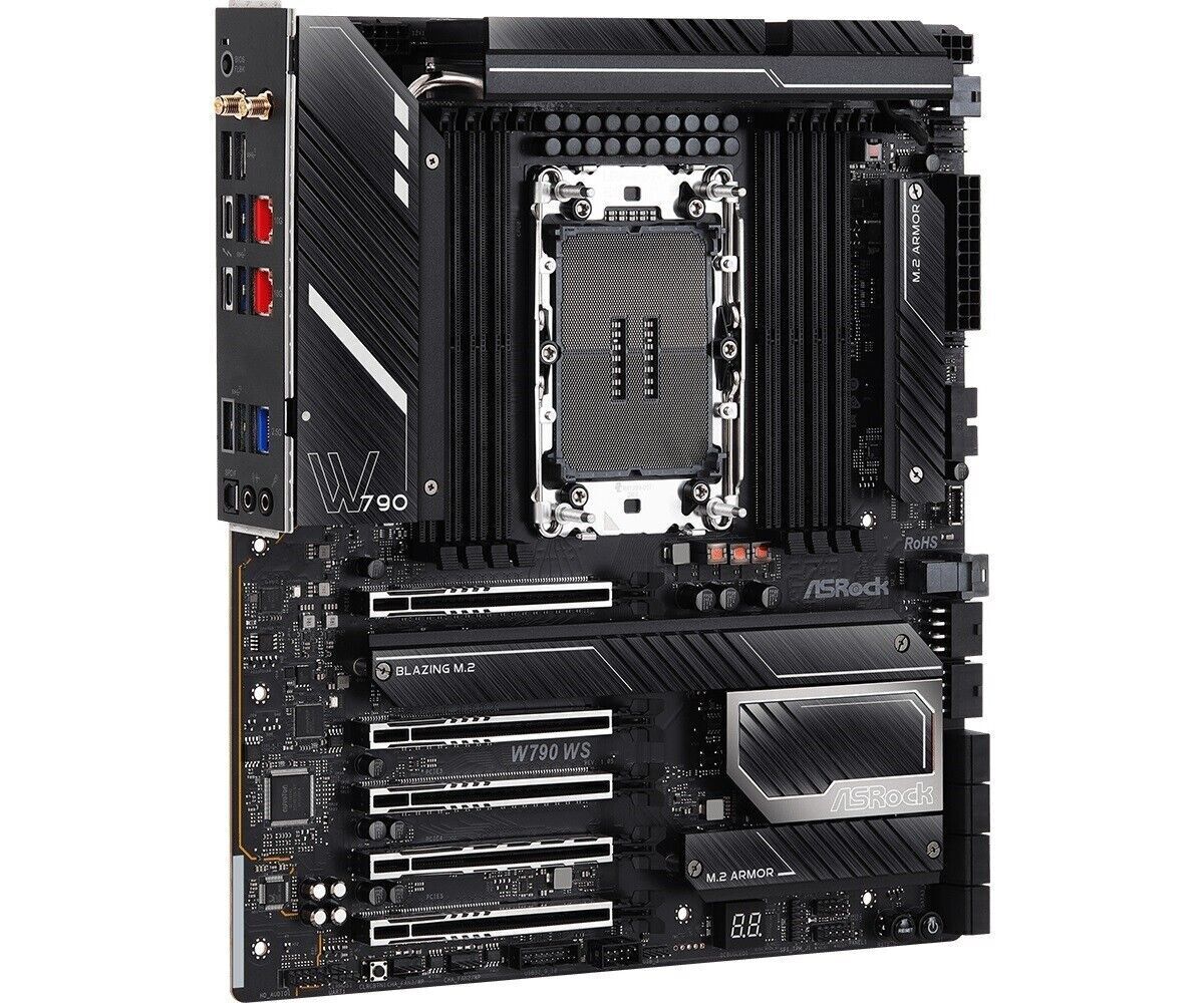 ASRock W790 WS Motherboard W790 LGA4677 Max2TB DDR5 PCIe EATX Retail