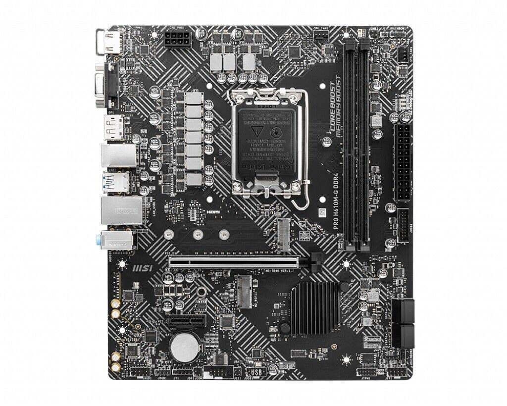 MSI PROH610MGD4 Motherboard PRO H610M-G DDR4 H610 Socket1700 Max64GB DDR4 mATX