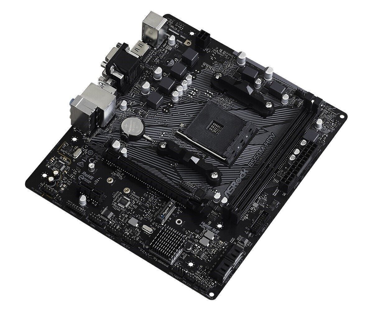 ASRock B550M-HDV AMD AM4 Ryzen B550 Max 64GB HDI- DVI-D D-Sub SSD M.2 Gig LAN