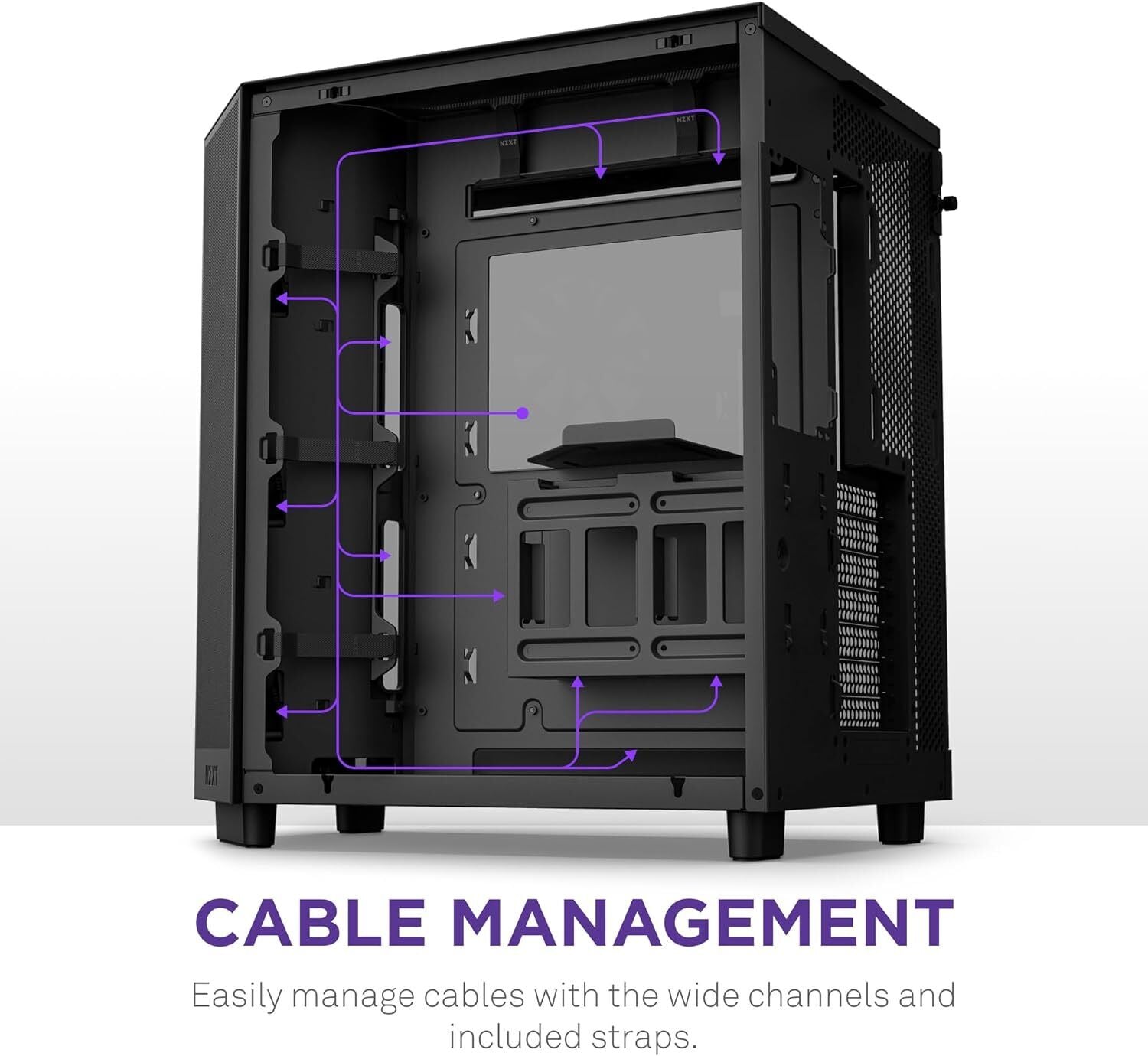 NZXT CC-H61FB-01 Computer Case H6 FLOW Mid-Tower Dark Tinted TG Black Retail
