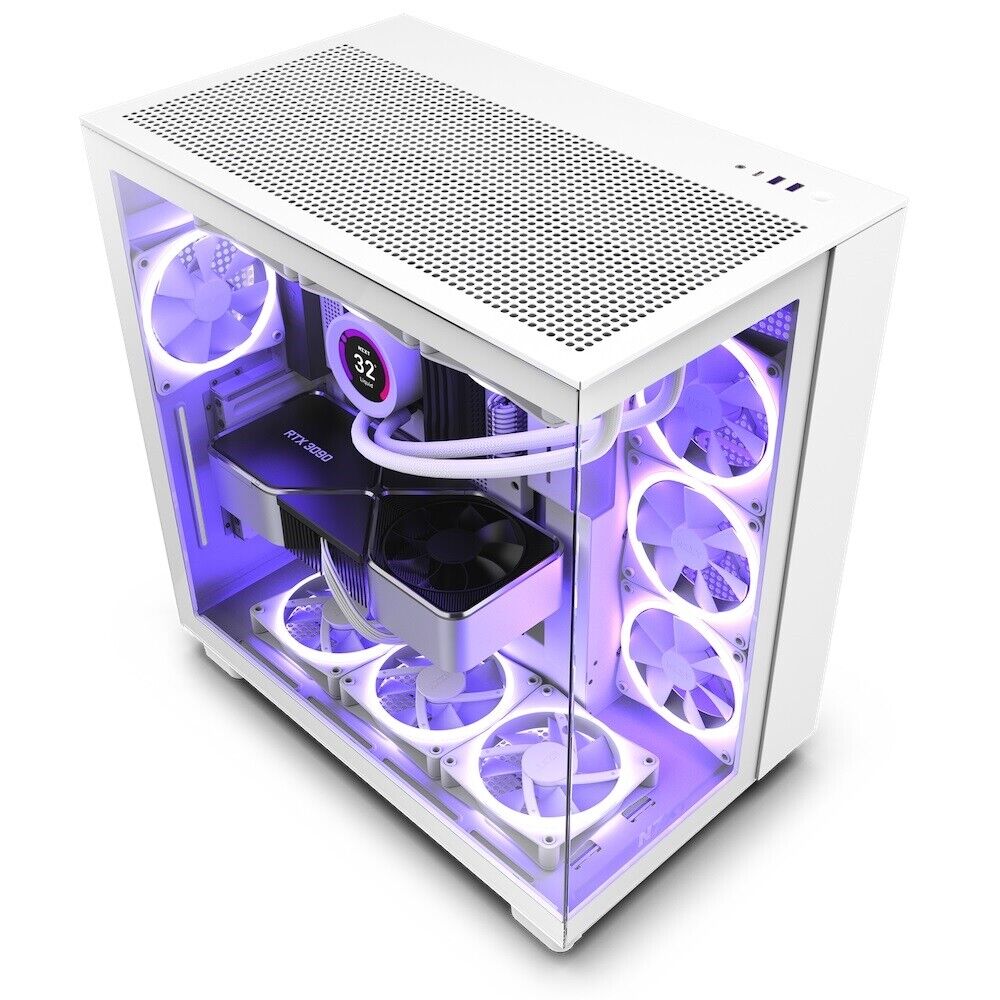 NZXT CM-H91FW-01 Computer case H9 Flow MID-TOWER TG F120Q Airflow Fan White