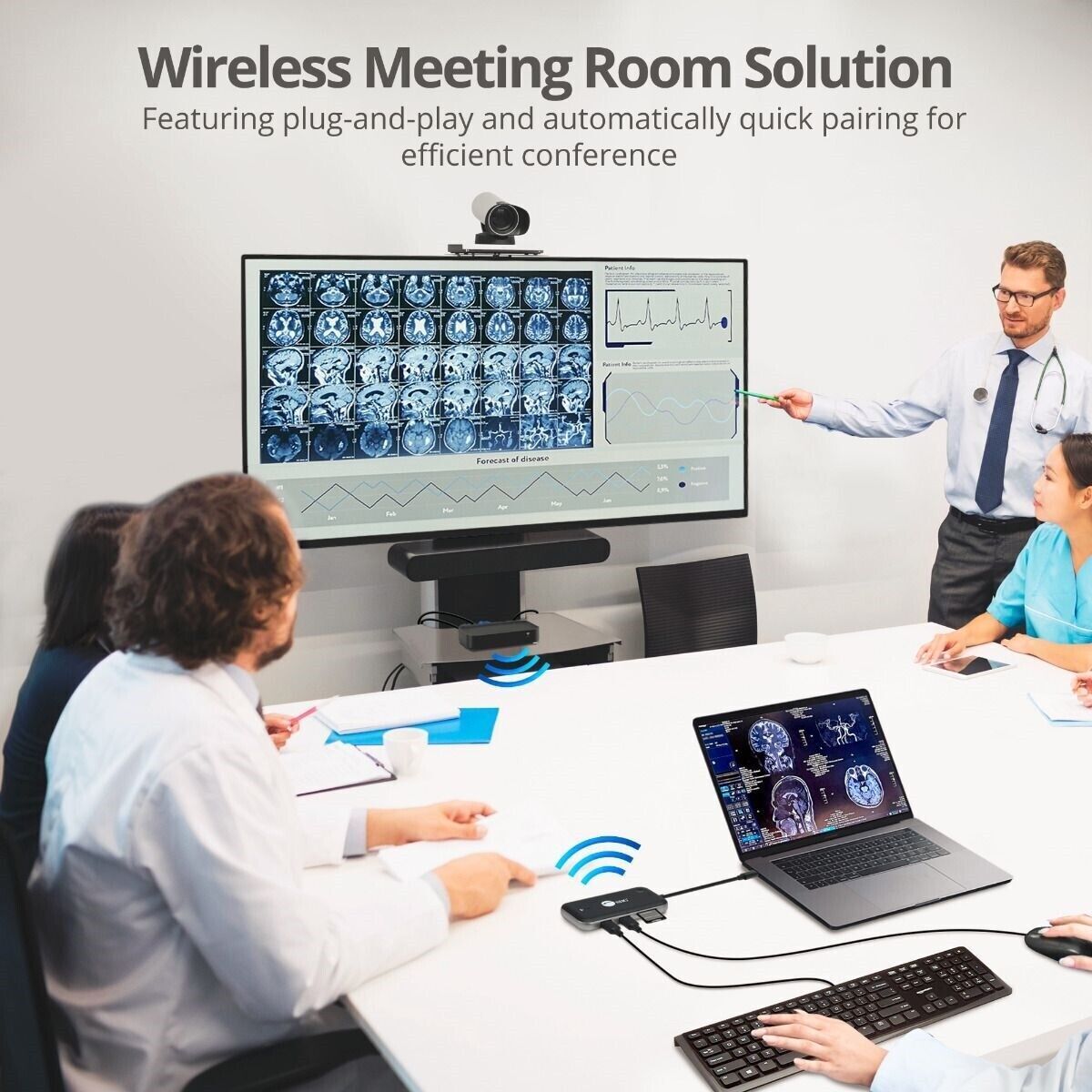 SIIG CE-H26P11-S1 1080p Wireless USB-C Video Hub Extender - 32ft Color Box