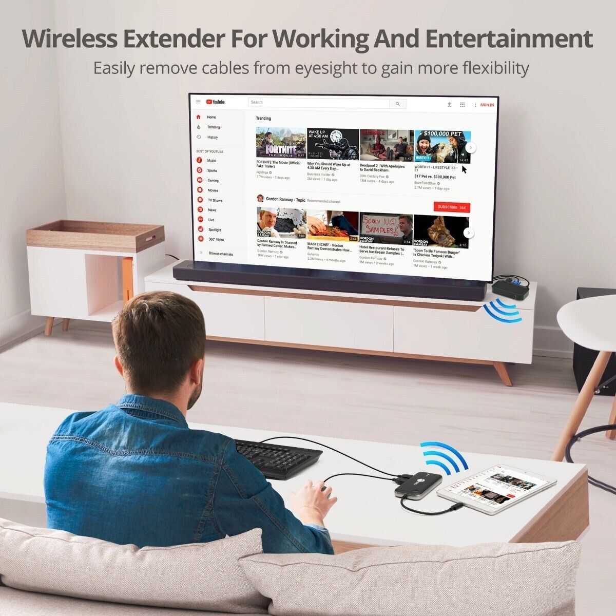 SIIG CE-H26P11-S1 1080p Wireless USB-C Video Hub Extender - 32ft Color Box