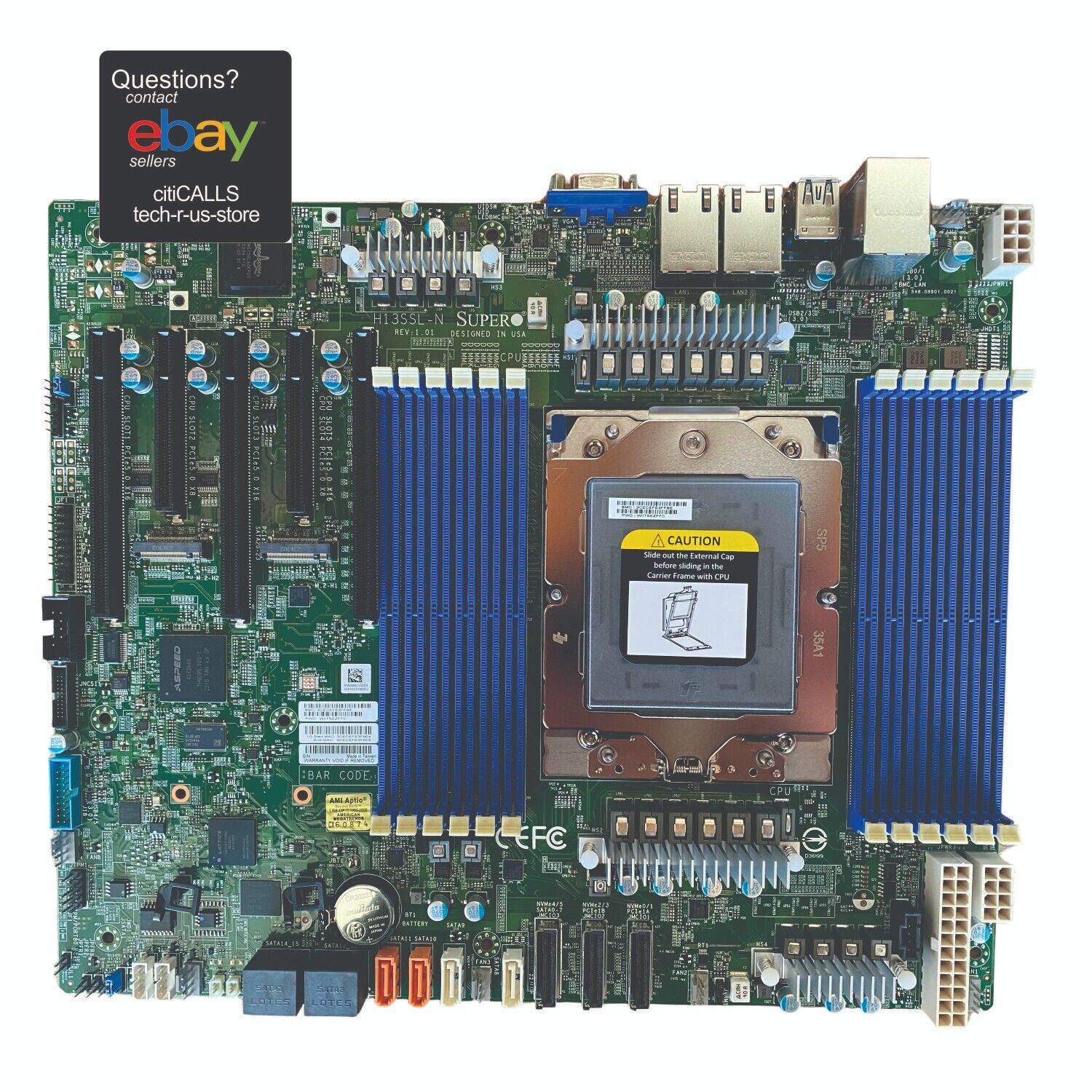 Supermicro MBD-H13SSL-N-B Motherboard SoC H13 AMD EPYC UP SP5 upto 256GB DDR5