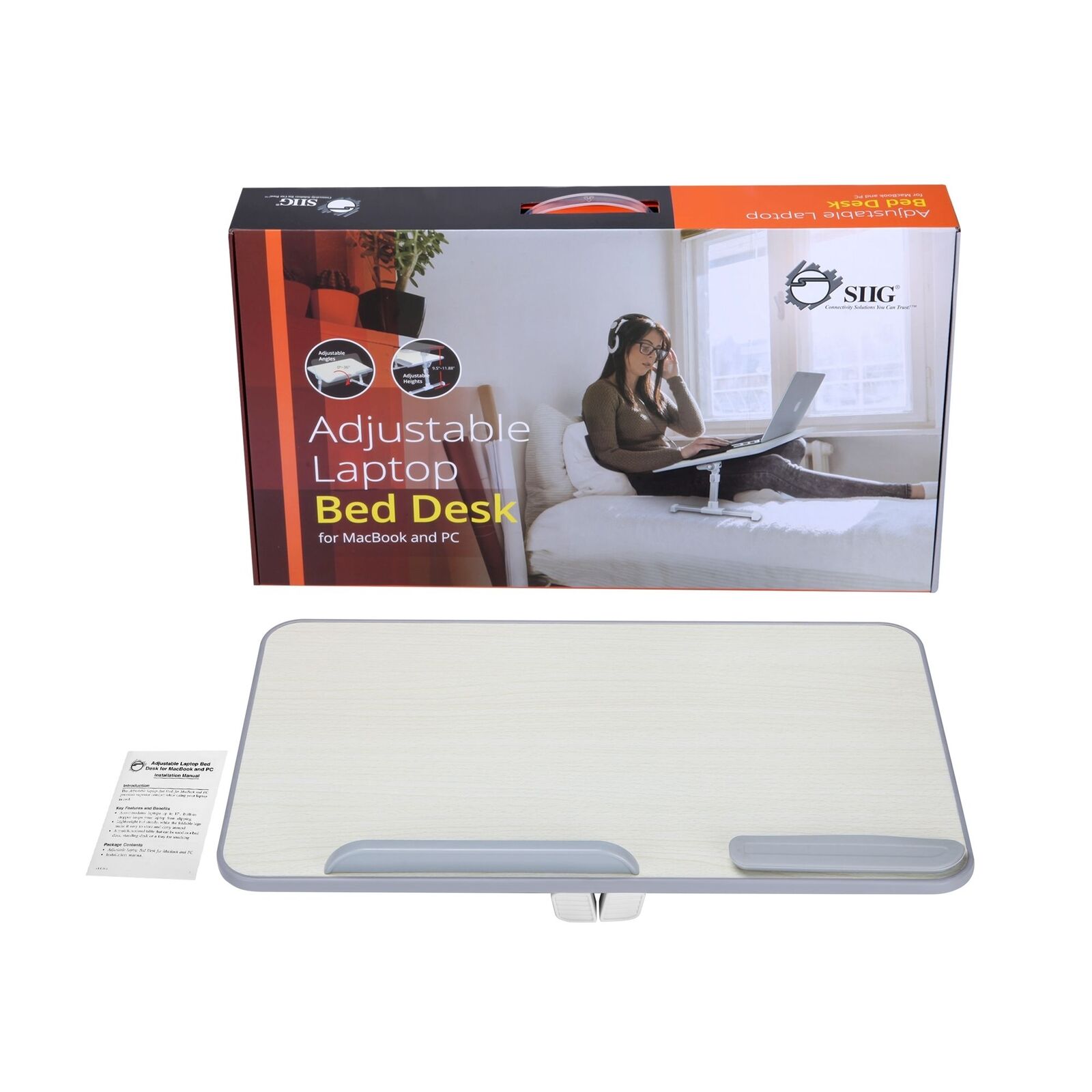 SIIG CE-MT2J12-S1 Adjustable Laptop Bed Desk for MacBook And PC