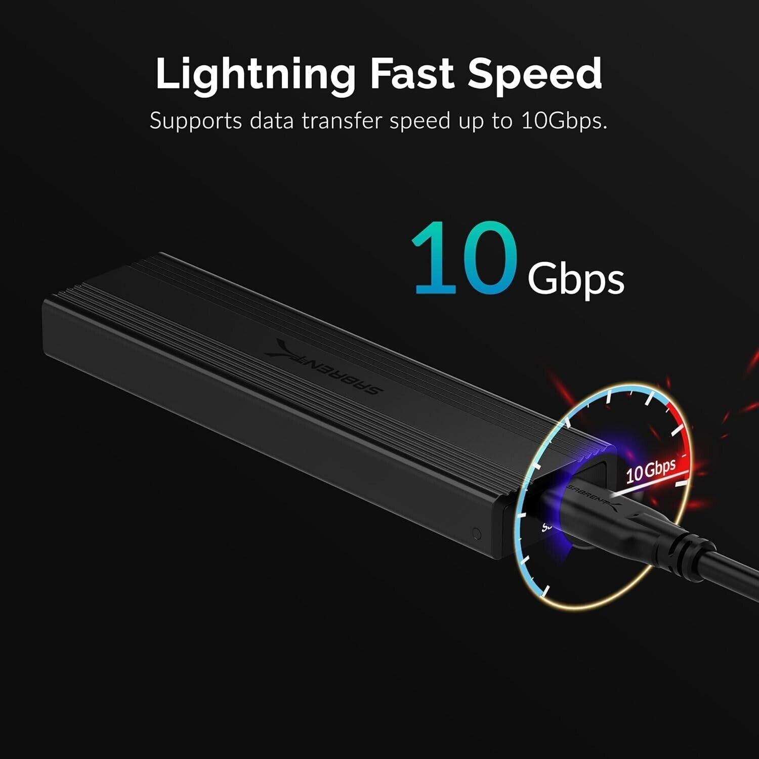 Sabrent EC-SNVE USB 3.2 Type-C Tool-Free Enclosure M.2 PCIe NVME Sata SSD M.2