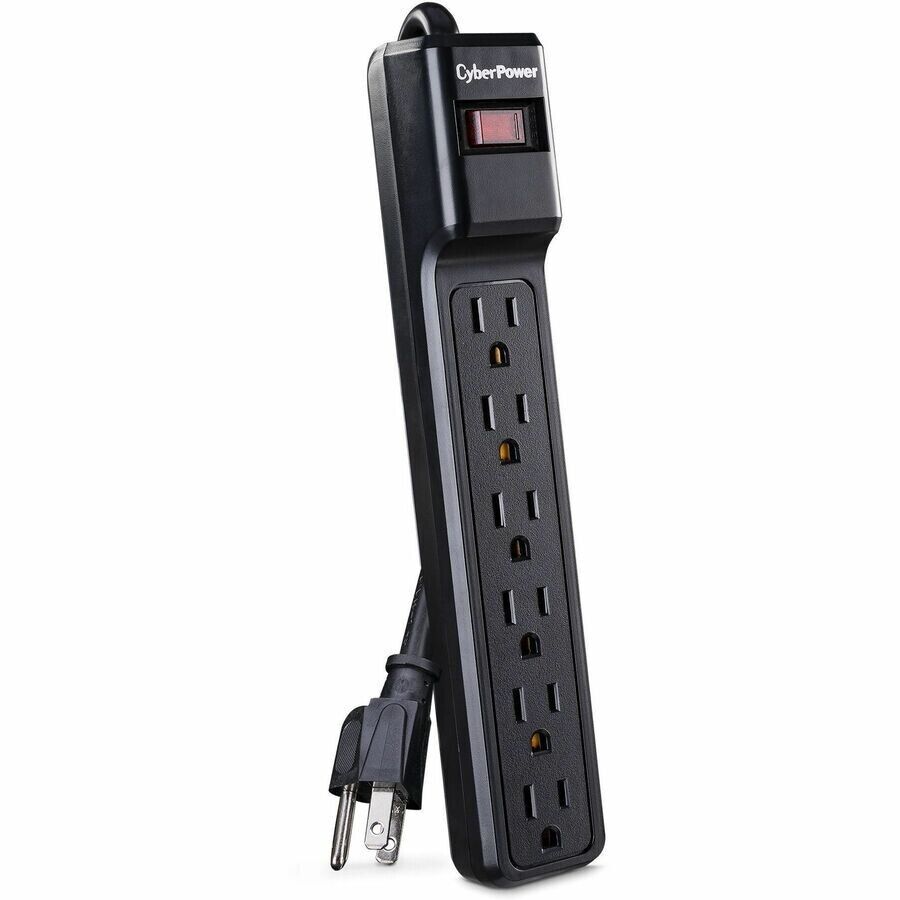 CyberPower CSB6012 6 Outlet Essential Surge Protection 800V 1200J 12FT Cord BLCK