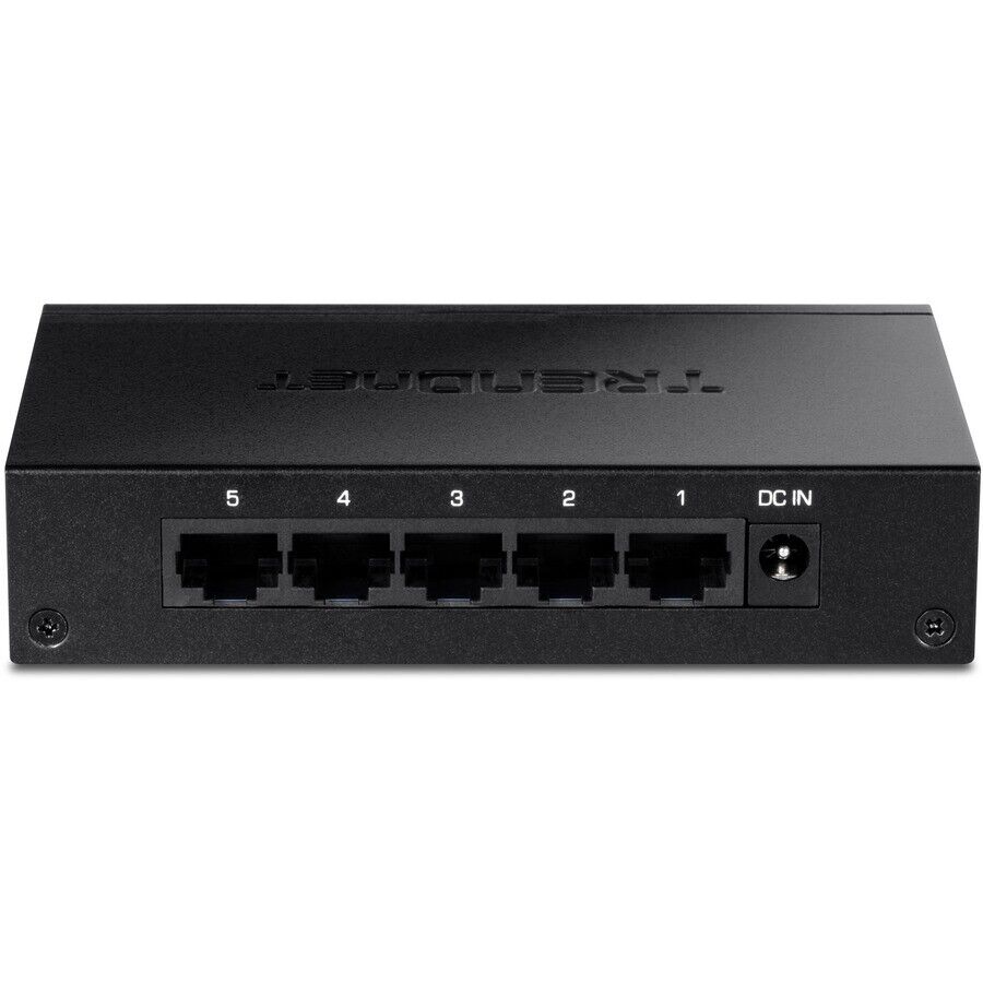 TRENDnet TEG-S51 5 Port Gigabit Desktop Ethernet Switch Quiet Fanless Metal Case