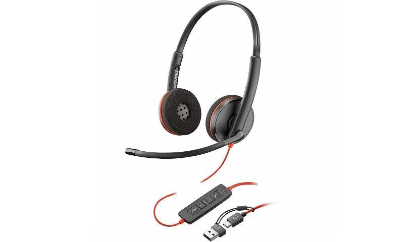Poly 8X228AA Blackwire 3220 Stereo USB-C/A 3.5mm Headset Inline Control TAA