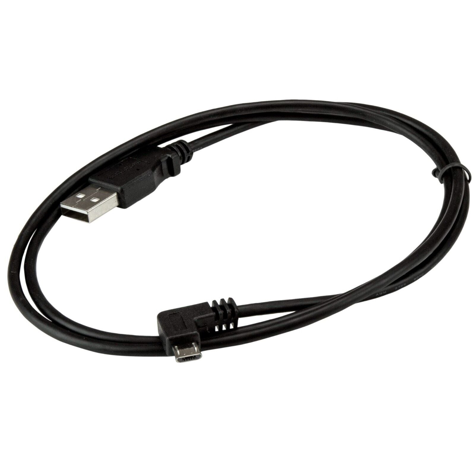 StarTech USBAUB1MRA 3Ft Right Angle Micro-USB to USB A Charge Sync Cable Black