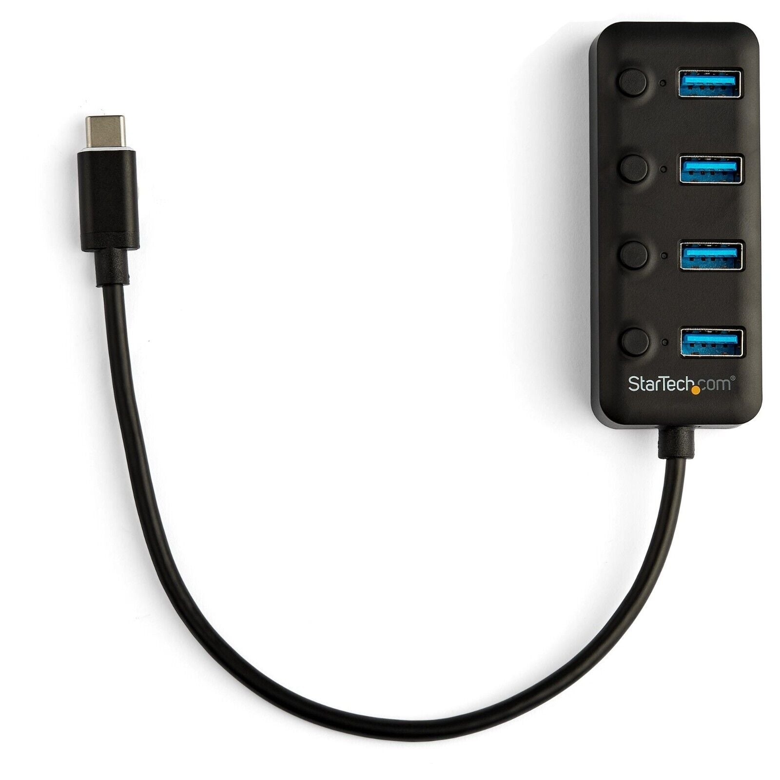 StarTech HB30C4AIB 4 Port USB-C to 4x USB-A Hub w Individual On/Off Switch Black
