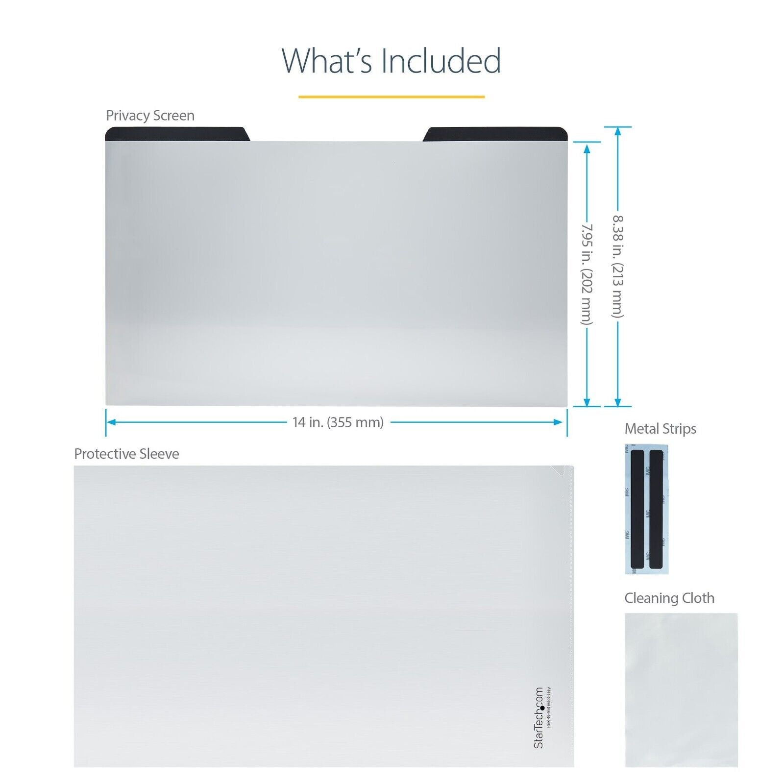 StarTech PRIVSCNLT15 15In Laptop Privacy Privacy AntiGlre Magnetic Screen Filter