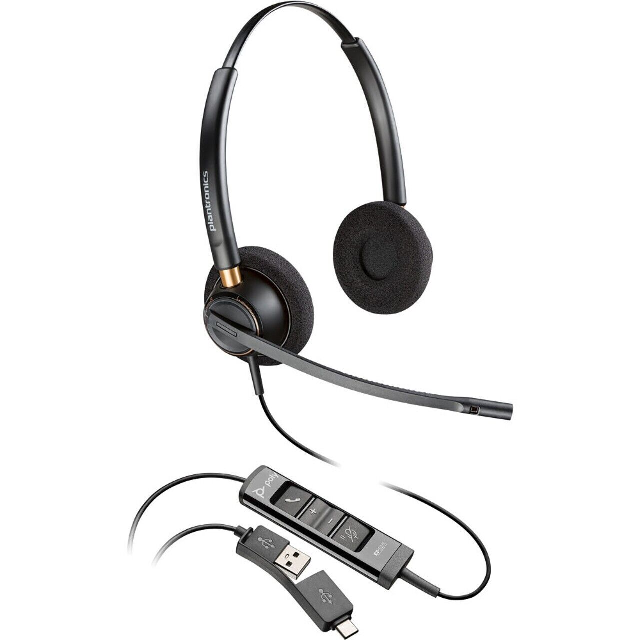HP Poly 783R3AA EncorePro 525 USB-A Stereo Headset Microsoft Teams Certification