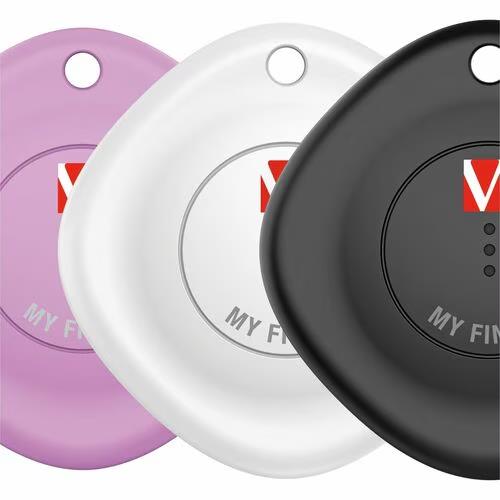 Verbatim 32132 3Pk MyFinder Bluetooth Apple Tracker Black White Purple KeyRing