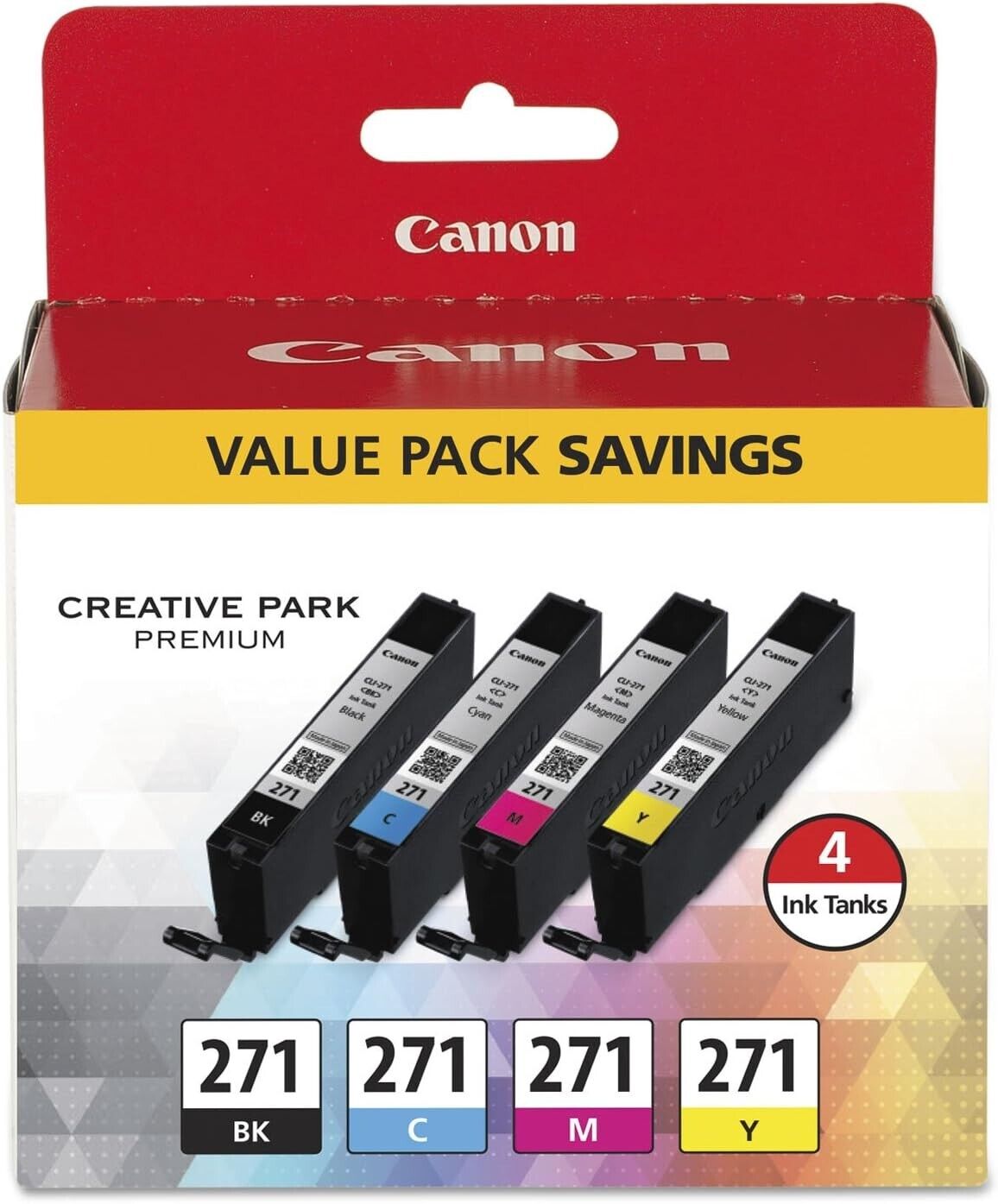 Canon 0390C005 CLI-271 Inkjet Cartridge Cyan Magenta Yellow Black 4 Colers Order